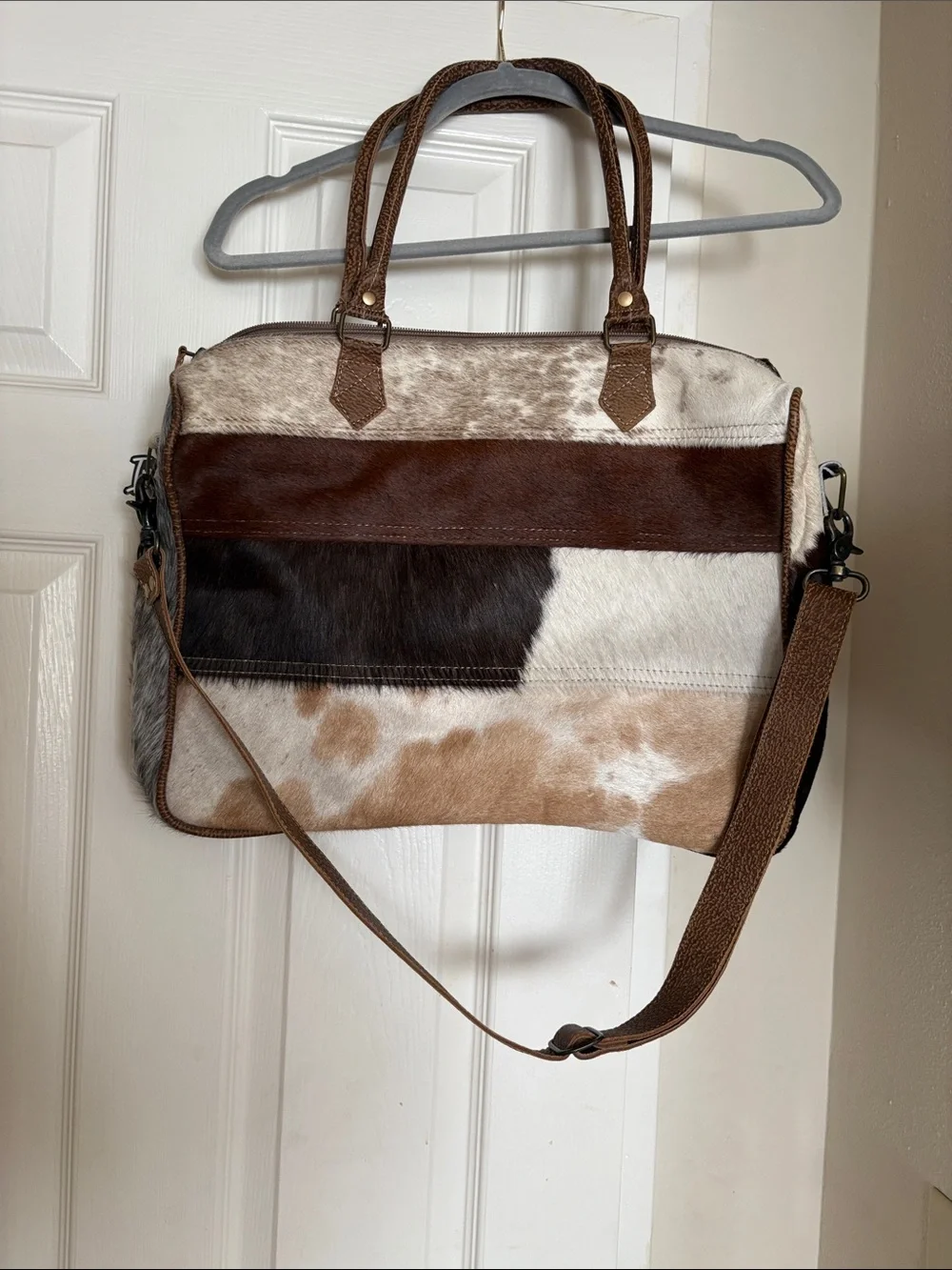 Myra Bag Leather and Hair Calf Messenger / Laptop Bag